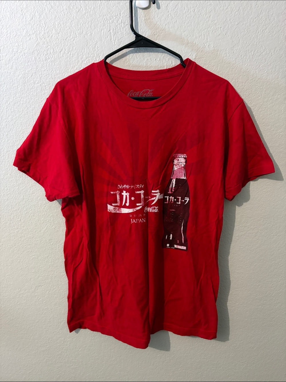 Coca Cola Red Short Sleeve Graphic Tee with Bottle Print